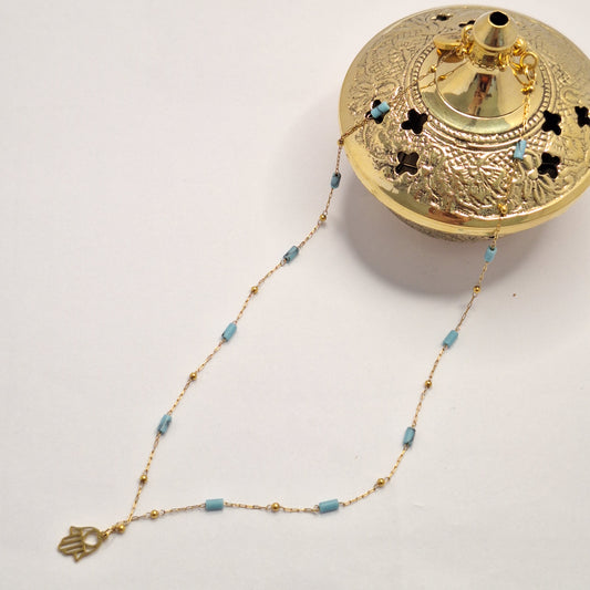 Hamsa Türkis Halsette